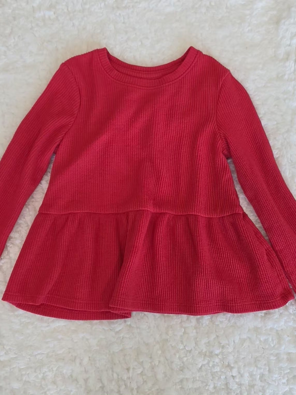 jumping beans Long-Sleeve Peplum Top - Bright Red
